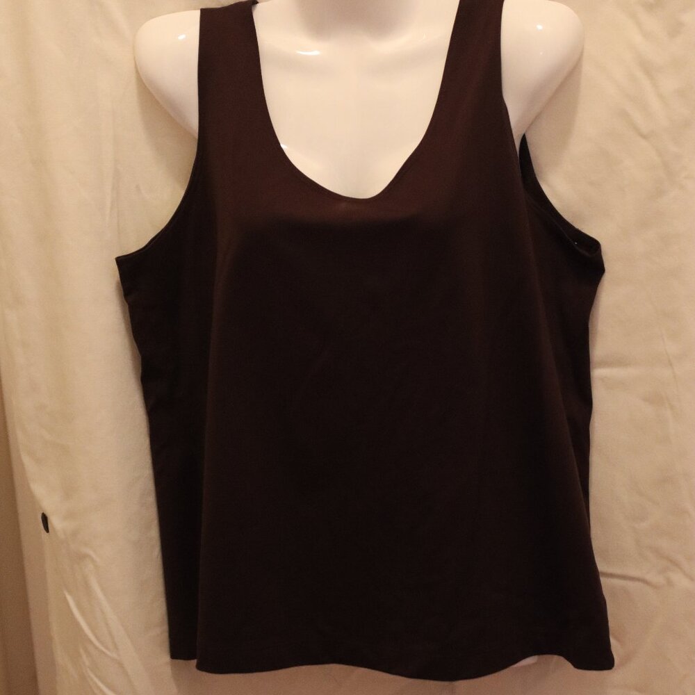 Chico's Brown Tank Size 3 (US XL) Nylon/Spandex Blend Casual Layering